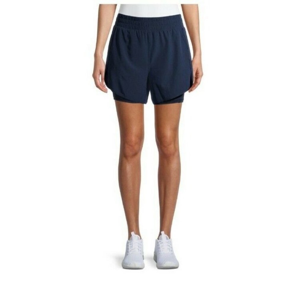 AVIA Womens XXL (20) 5" inseam Blue PullOn Running Shorts with Bike Liner NWT - Picture 3 of 4